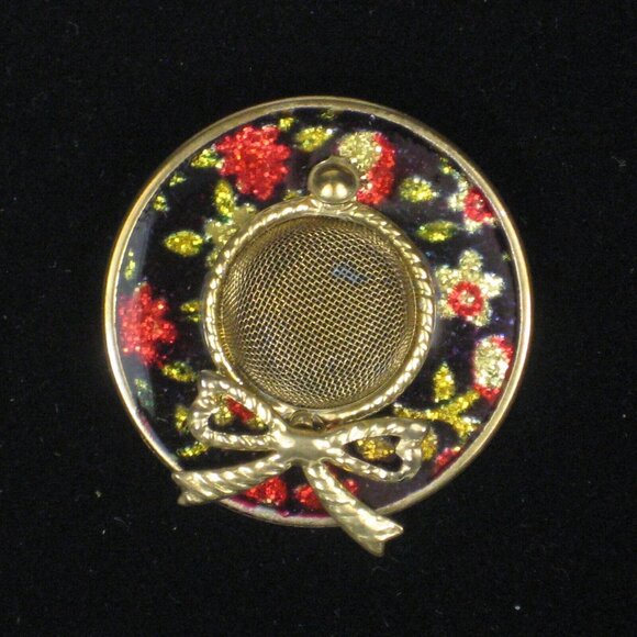 Hat Bow Brooch Goldtone 1 In Mesh Estate Jewelry Pin VIntage 1980 - Picture 2 of 5